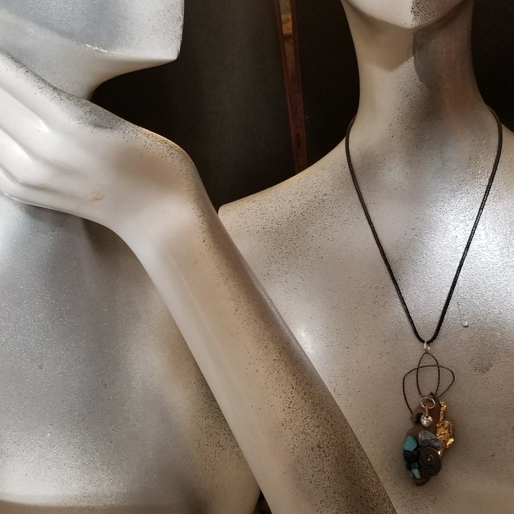 Statue of Liberty Arrowhead Necklace OOAK Handmade